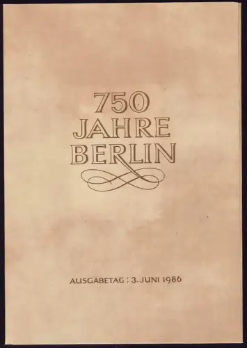 3023-3026 und Block 84 Berlin 1986, amtliches ETB 2/1986