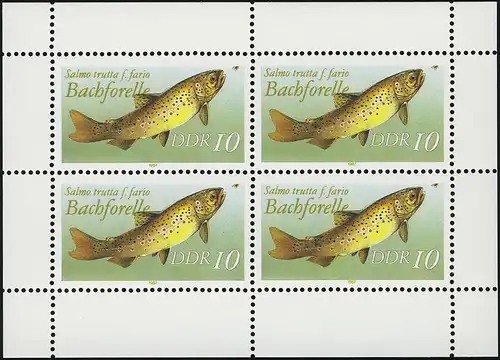 3096I Forelle-Kleinbogen mit Jahreszahl 1987, ** postfrisch