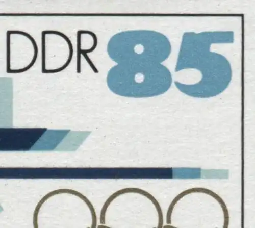 Block 94I Olympiade 1988 mit PLF I Kerbe oben in der Wertziffer 5, **