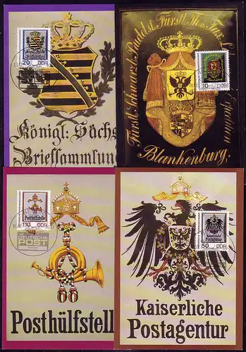 3302-3305 Posthausschilder 1990, amtliche MK 1-4/90