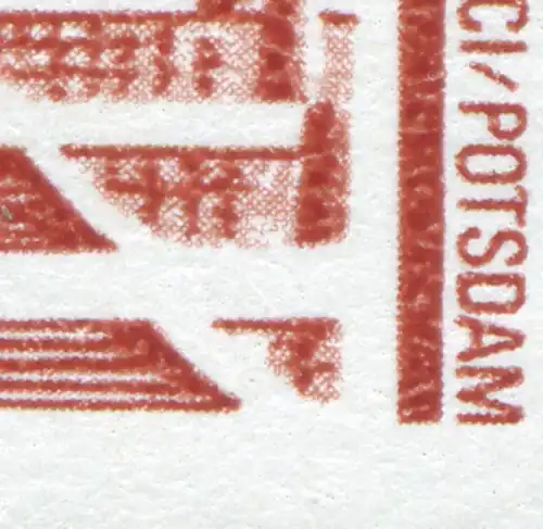 3349 Bauwerke 80 Pf, PLF: Kerbe im Beet, Feld 63, **