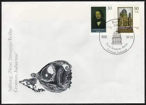 3358-3359 Nouvelle Synagogue de Berlin, phrase sur FDC