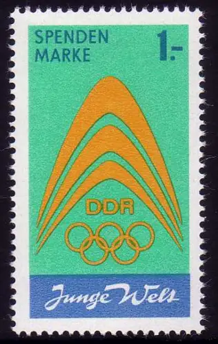Spendenmarke I Junge Welt / Olympia von 1971, postfrisch **, unverausgabt
