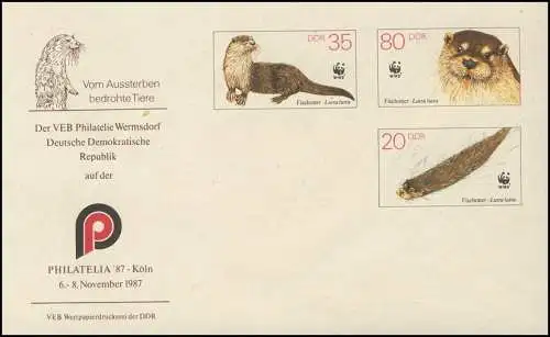 U 7 Naturschutz WWF Fischotter 1987, Zudruck Köln, postfrisch