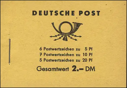 MH 3b1.27b Fünfjahrplan 1961, 4 PLF Rahmenkerbe, Loch im Haar, zweimal Linie **