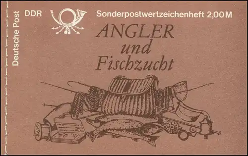 MH 9w1 Süßwasserfische 1988 - PLF Punkt unter dem R von DDR, Feld 3, **