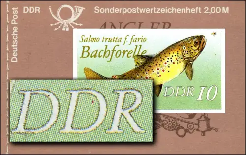 MH 9w1 Poissons d'eau douce 1988 - PLF Point dans D de RDA, case 4 **
