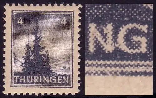 93 mit PLF verbundenes NG in THÜRINGEN, postfrisch **