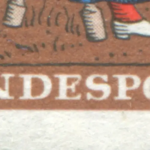 310 Wofa 10 Pf mit PLF geschlossenes E in BUNDESPOST, Feld 16, postfrisch **