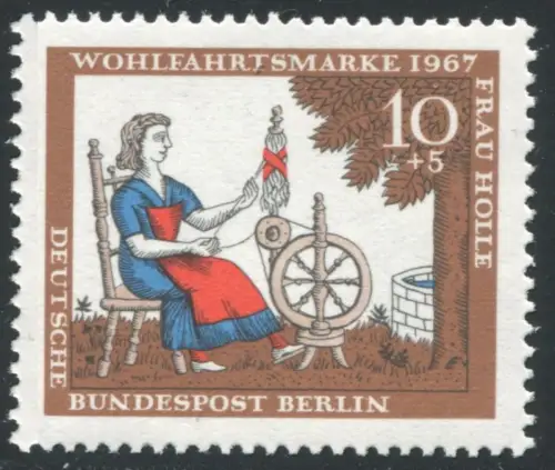 310 Wofa 10 Pf mit PLF geschlossenes E in BUNDESPOST, Feld 16, postfrisch **