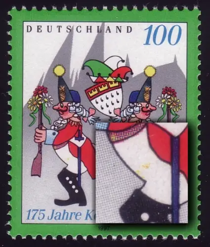 1903I Carnaval avec PLF I taches jaunes sur pantalon gauche, champ 5 **