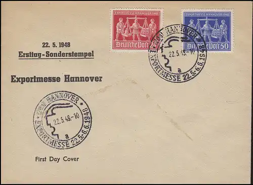 969-670 Hannover Messe 1948 Schmuck-FDC ESSt HANNOVER 22.5.48 - mit PLF 970III