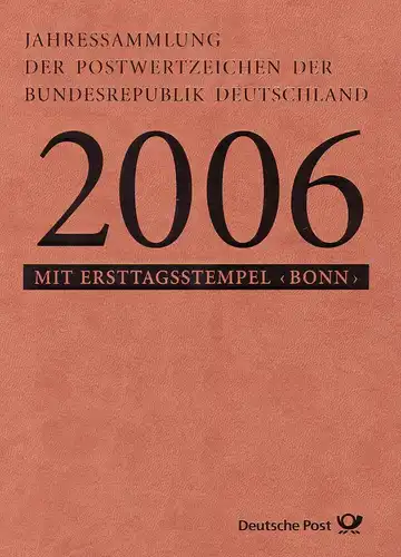 Jahressammlung Bund 2006 mit Ersttagssonderstempel