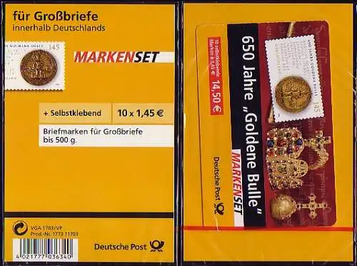 62IbB SB aa MH Goldene Bulle / Blister rotes Aufreißband, **