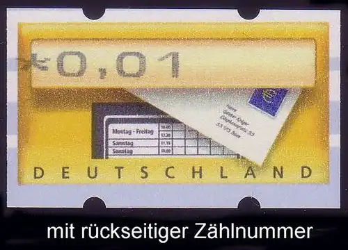 5.1 Briefkasten Euro, mit Nummer, Euro-Zeichen fehlt, **