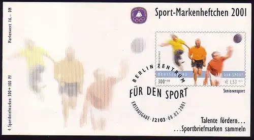 Sport 2001 Seniorensport 300 Pf / 1,53 Euro mit 4x2168, ESSt Berlin
