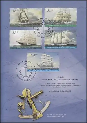 2464-2468 Jugendmarken Segelschiffe Großsegler - EB 4/2005