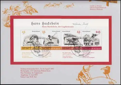 Block 71 Wilhelm Busch: Hans Huckebein, le scarabée des malheurs - EB 4/2007