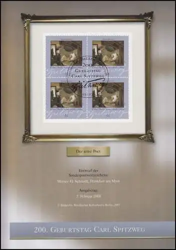 2647 Maler Carl Spitzweg: Der arme Poet - EB 1/2008