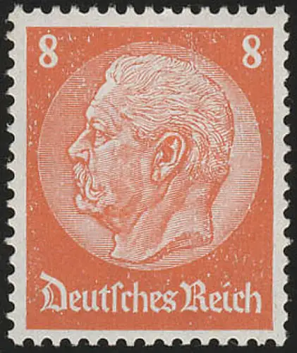 485 Hindenburg 8 Pf. WZ Waffeln, postfrisch **
