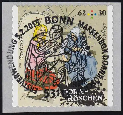 3136 Wofa Grimms conte de fées - Dornröchen 62 cent, autocollant du rouleau O
