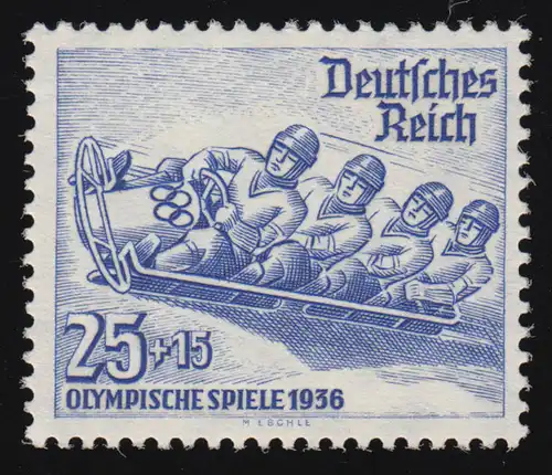 602X Olympische Winterspiele 25+15 Pf ** Viererbob