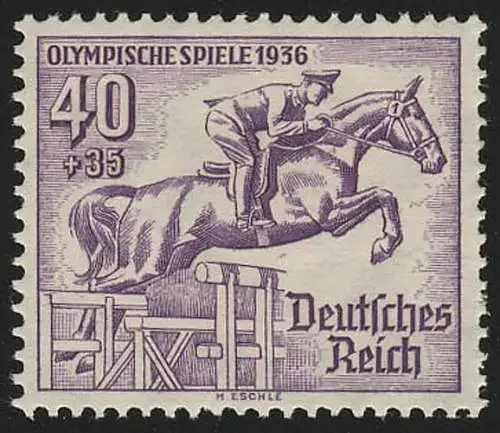 616 Olympische Sommerspiele 40+35 Pf Jagdspringer, postfrisch **