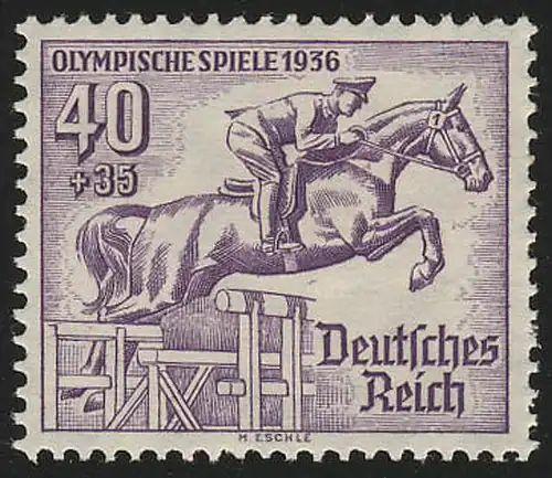 616 Olympische Sommerspiele 40+35 Pf Jagdspringer **