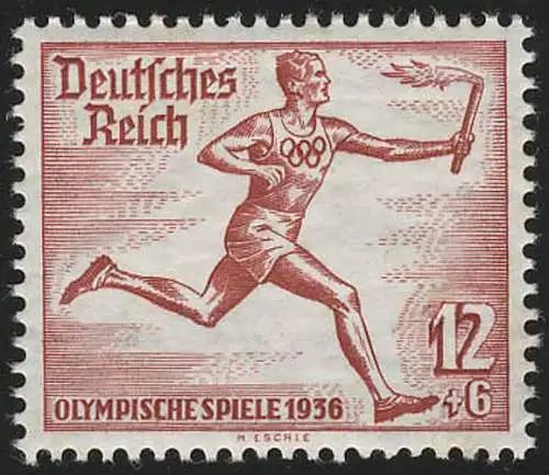 629 Sommerolympiade 12 Pf Fackeläufer aus Block, postfrisch **