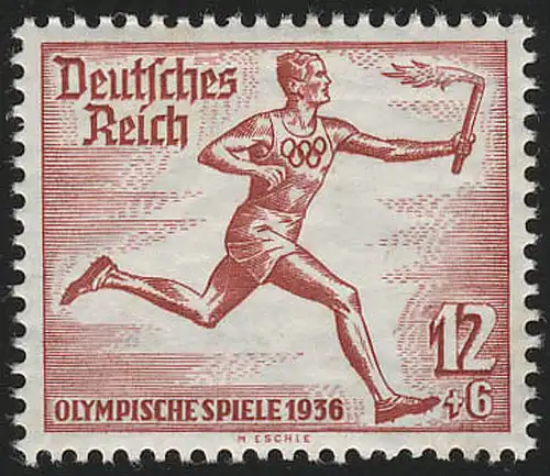 629 Sommerolympiade 12 Pf Fackeläufer aus Block **