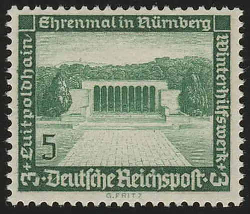 636 Winterfunktwerk Ehrenmal Nuremberg 5 Pf **