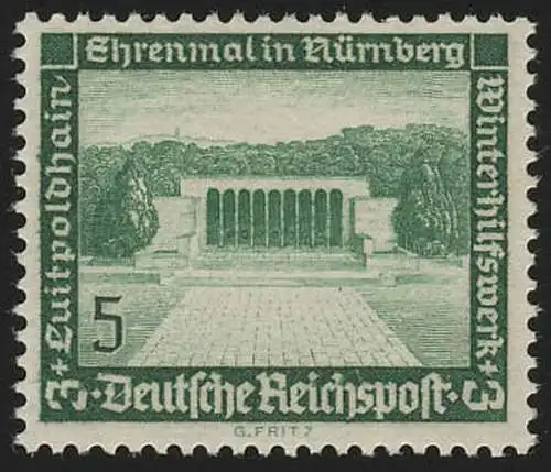 636 Winterfunktwerk Ehrenmal Nuremberg 5 Pf **