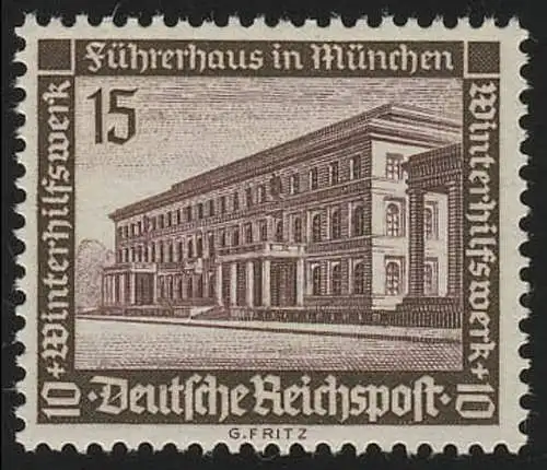 640 Winterhilfswerk Führerhaus München 15 Pf, postfrisch **
