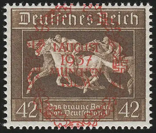 649 München-Riem, Marke mit rotem Aufdruck aus Block 10 **