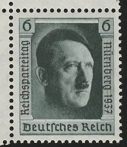 650 Marke mit Aufdruck Reichsparteitag aus Block 11, postfrisch **