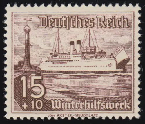 657 Winterhilfswerk Schiffe 15+10 Pf, postfrisch **