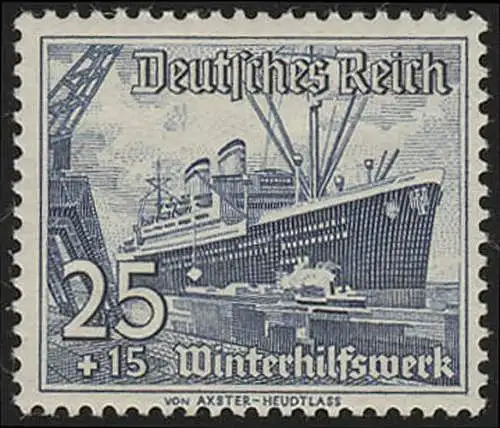 658 Winterhilfswerk Schiffe 25+15 Pf, postfrisch **
