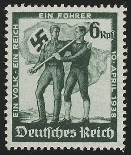 662 Volksabstimmung 1938, mit Wasserzeichen, postfrisch **