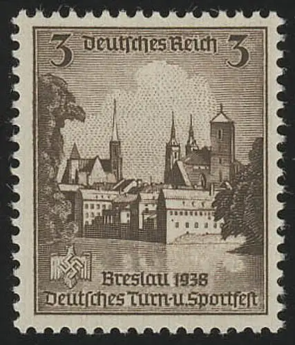 665 Turnfest Breslau 3 Pf, postfrisch **