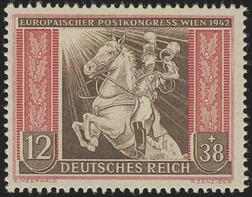 822 Europäischer Postkongress 12+38 Pf, postfrisch **