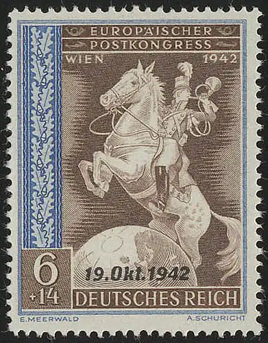 824 Übereinkommen Post-und Fernmeldeverein 6+14 Pf **