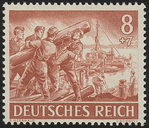 835x Journée de la Wehrmacht / Journée des Héros Pionniers 8 Pf **