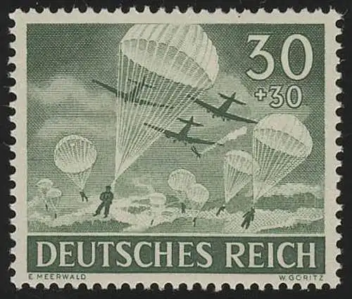 840x Jour de la Wehrmacht / Jour des Héros Parachutistes 30 Pf **