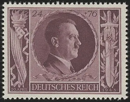 848 anniversaire de Hitler 1943 24+76 Pf **