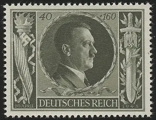 849 Hitlers Geburtstag 1943 40+160 Pf **