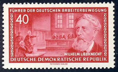 477 XII Wilhelm Liebknecht 40 Pf Wz.2 XII, postfrisch **