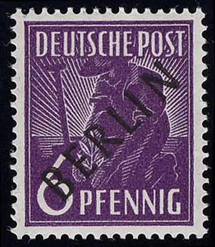 2 Schwarzaufdruck 6 Pf ** geprüft