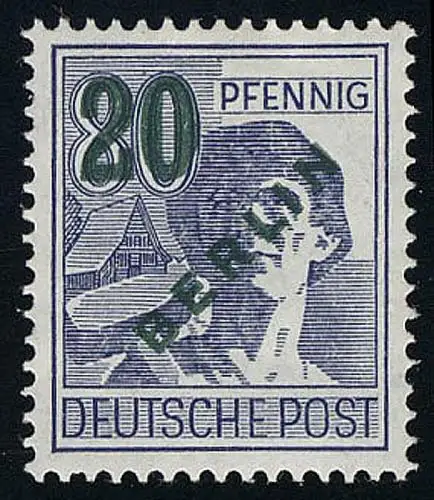 66 Grünaufdruck 20 Pf - postfrisch ** geprüft