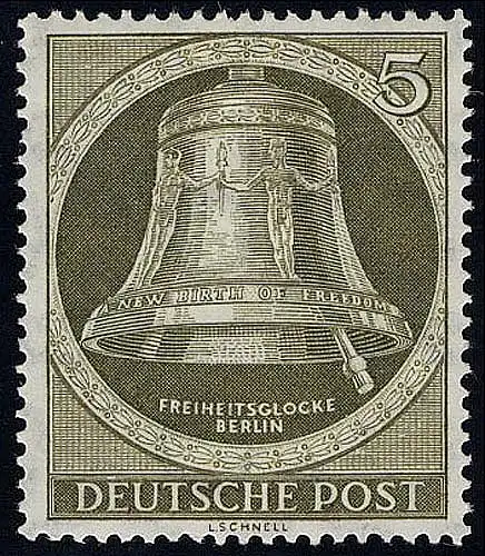 82 Glocke II (Klöppel rechts) 5 Pf postfrisch **