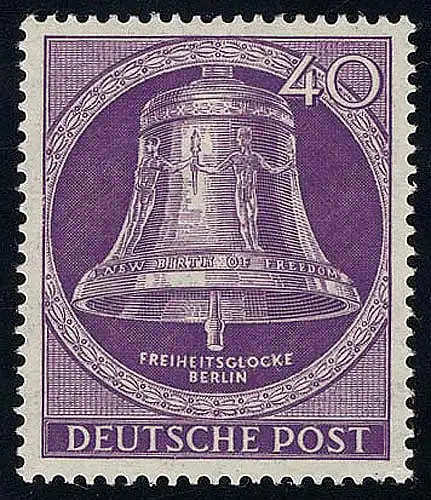 105 Glocke III Klöppel Mitte 40 Pf ** postfrisch geprüft